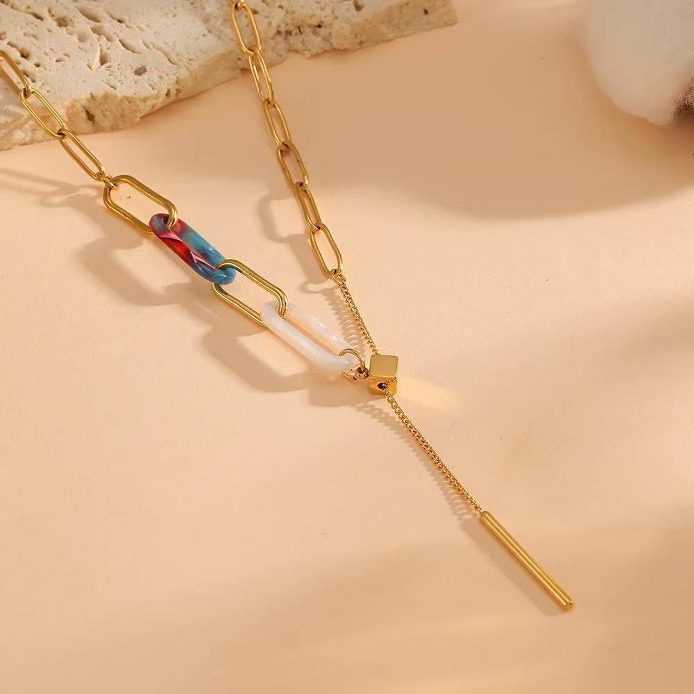 Stainless Steel 18K Gold Plated Sporty Letter Necklace Multi-style High-grade Box Chain Human Shape Women Micro Insert Dongguan