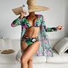 1011 new European and American multi-color printing fashionable and sexy bikini BIkini three-piece women's swimsuit