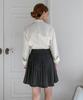 Hypernet Layered Pleated Mini Skirt_Gray