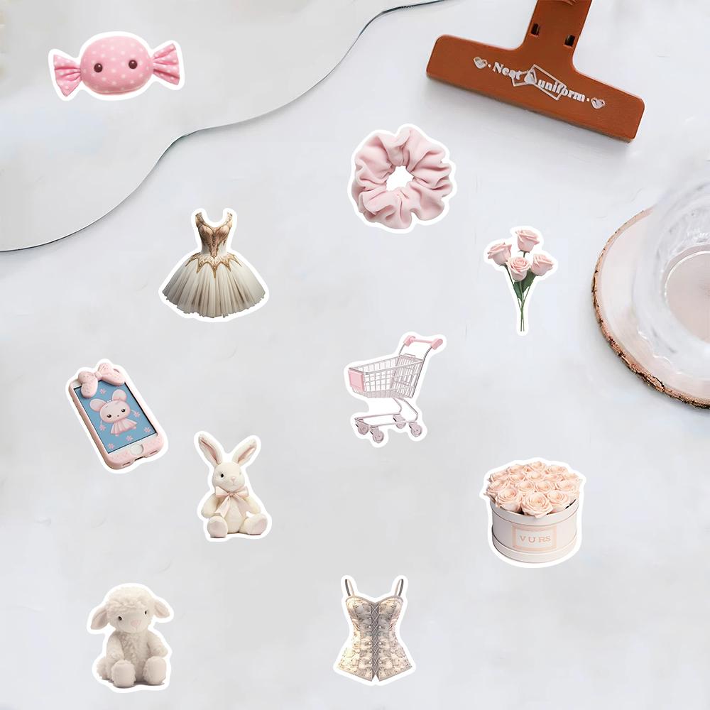 50PCS Ballet Instagram Stickers Cute Creative Reward Photocard Home Decoration Wall Sealing Gift Label Gift Creative Decor