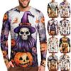Unisex Halloween T-Shirt All-Over Print with Cute Pumpkin Design for Party and Holiday