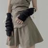 Fashion Long Arm Warmer Gloves Cute Furry Ball Cold Proof Warm Arm Sleeve Knitted Fingerless Gloves Women