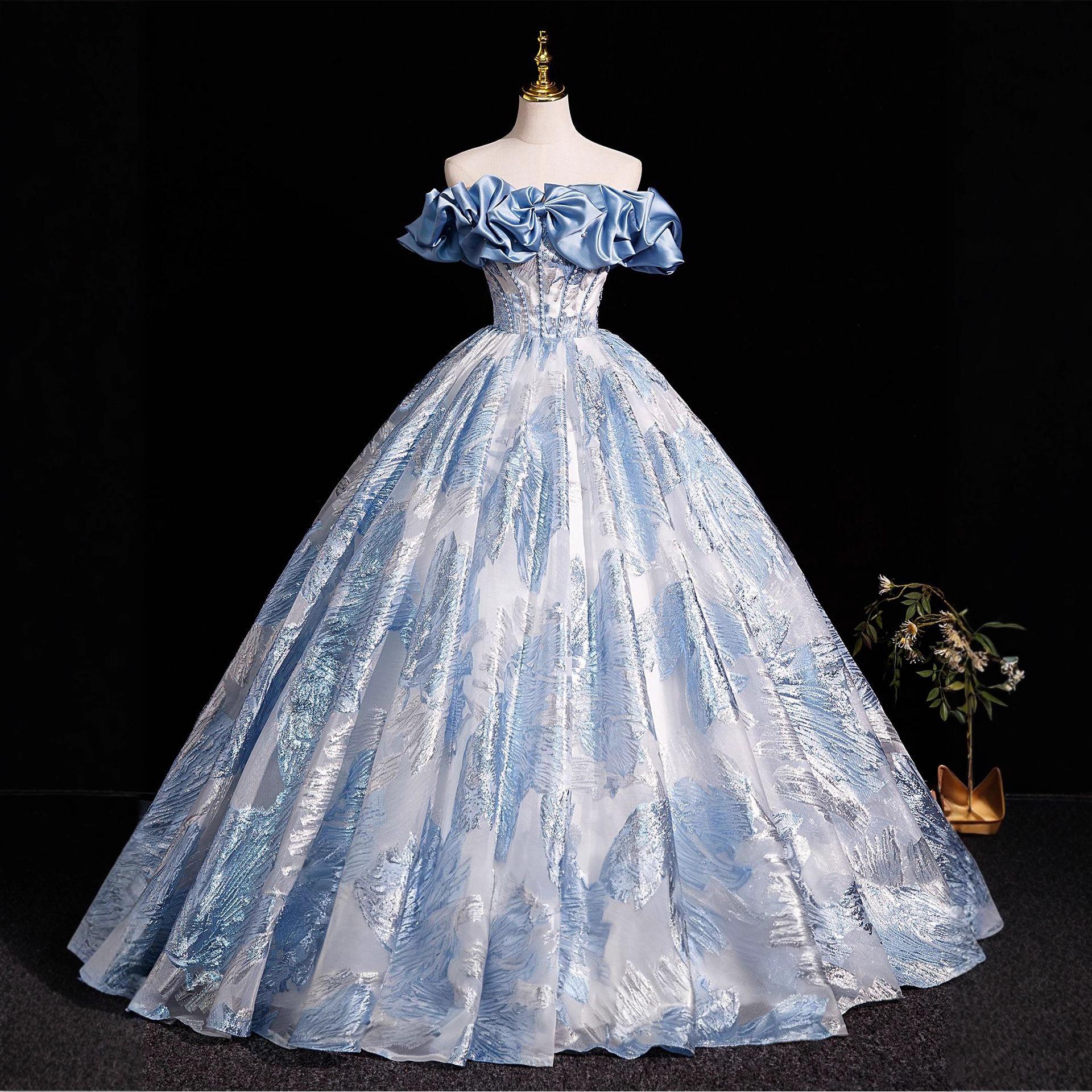 Blue 18-year-old adult dress dress 1011