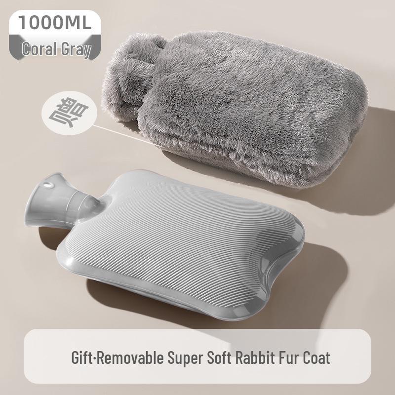 Plush Hot Water Bottle: Large, Explosion-Proof Hand and Waist Warmer, Small Stomach Pack, Pour-in Type.