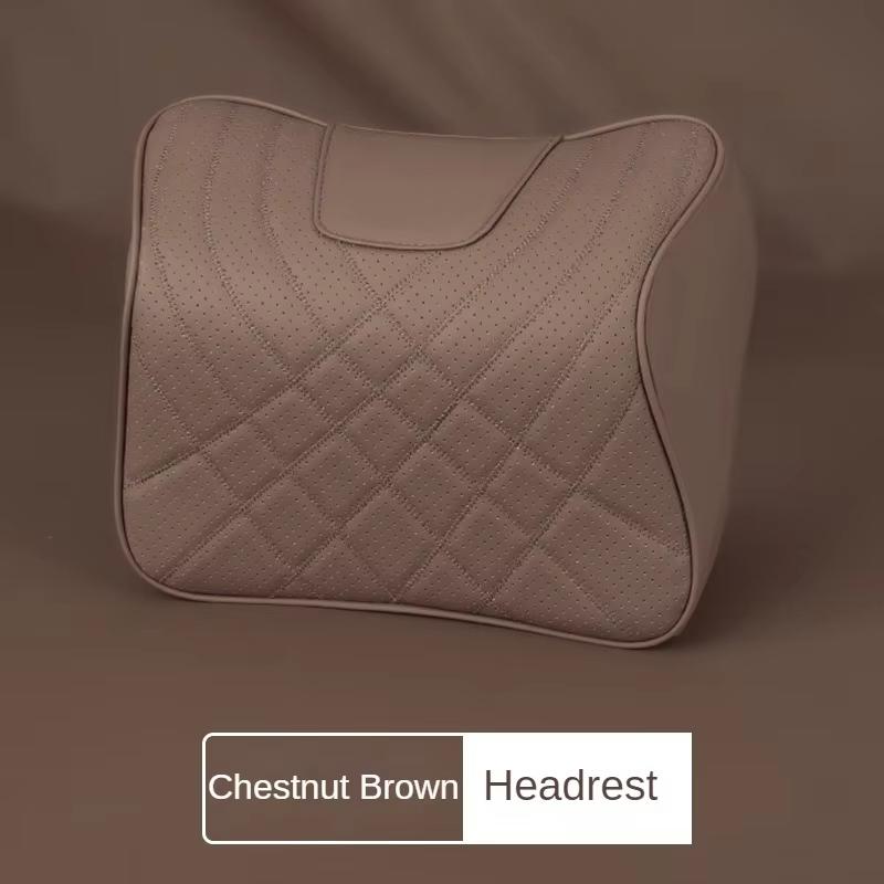 Breathale Car Neck Pillow Protective Leather Auto Lumbar Waist Support Car Headrest Neck Protective Seat Cushion Accessories