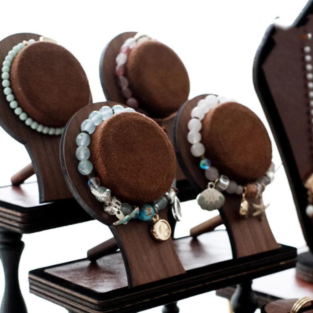Wood Jewelry Display Stand Necklace Bracelet Display Rack Simple Bracelet Tray  Gift