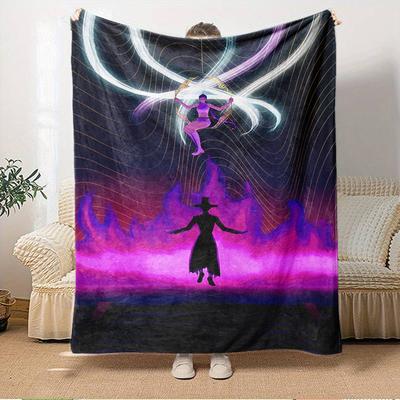 K POP Anime Girls Group Four Seasons Soft Warm Blanket All Season Thick Knit Polyester Bedspread for Bed, Camping, Travel