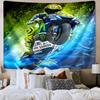 Rider Speeding Through Neon Lights Printed Tapestry, Wall Hanging,Livingroom, dormitory, Large Wall Decor, Fabric Decor Fan Birthday Gifts