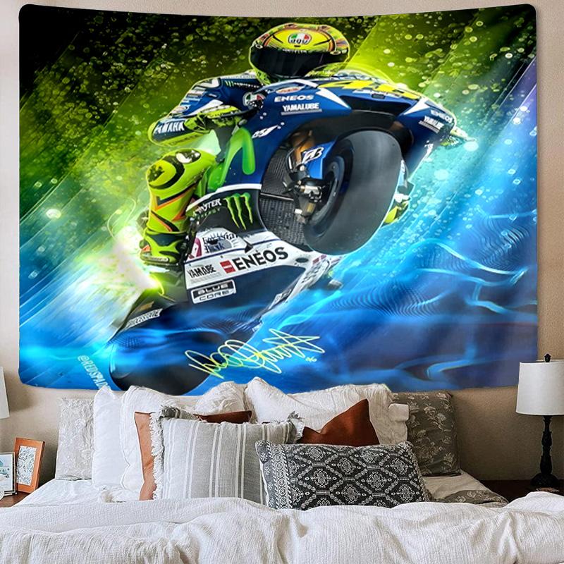 Rider Speeding Through Neon Lights Printed Tapestry, Wall Hanging,Livingroom, dormitory, Large Wall Decor, Fabric Decor Fan Birthday Gifts