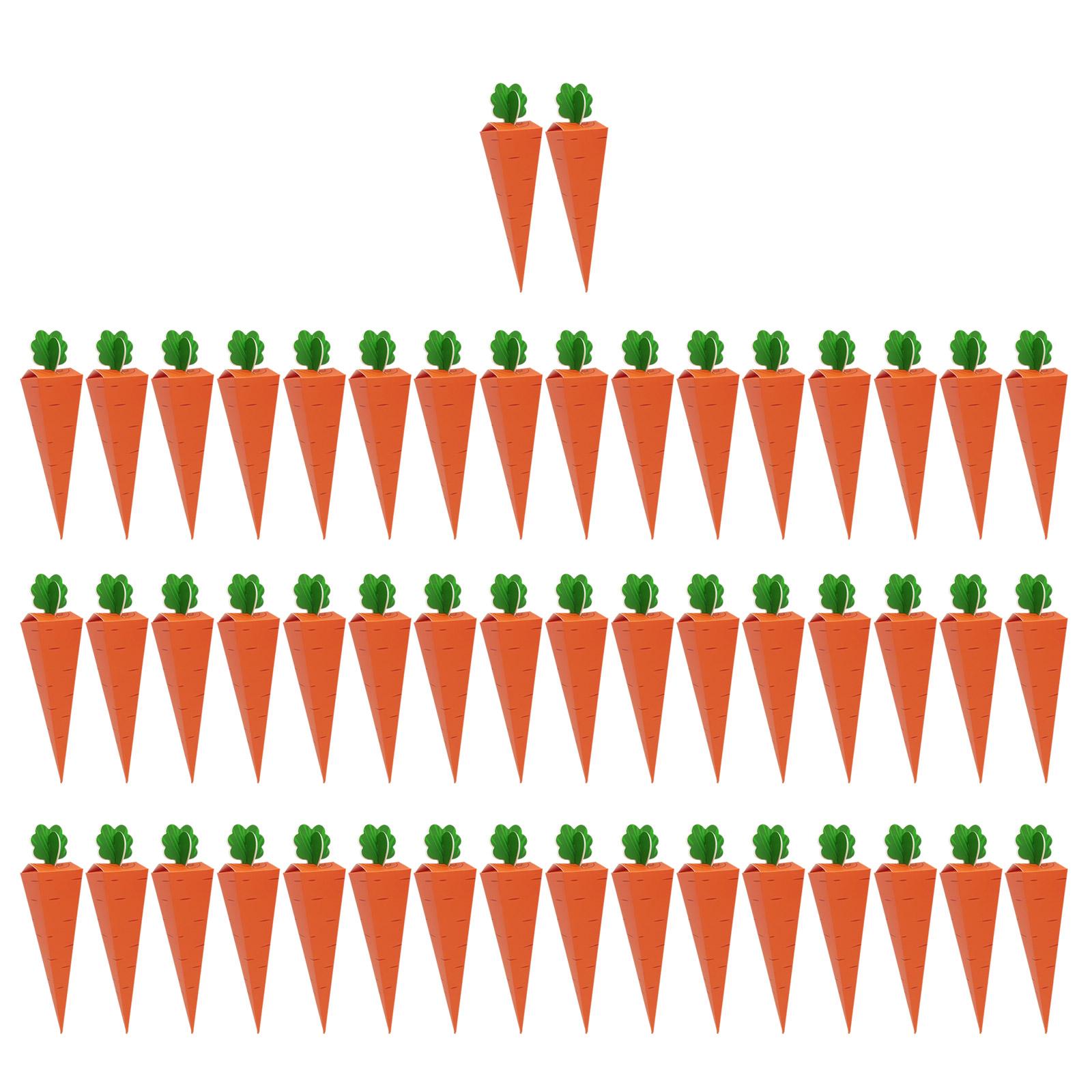 

50 шт. Подарочные коробки для закусок в виде моркови, подарочные коробки для конфет в виде моркови, праздничная коробка для моркови, подходит для угощений и сладостей