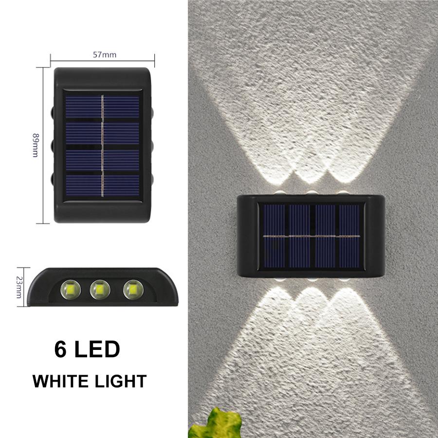 4/6/8/10LEDs Solar Wall Lamp Yard Street Decor Light Outdoor Waterproof Up and Down Luminous Lighting Garden Landscape Lamp