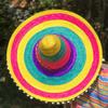 Wide Brim Mexican Party Hat Natural Straw Carnival Sombrero Outdoor Mexican Straw Hats  Men Women