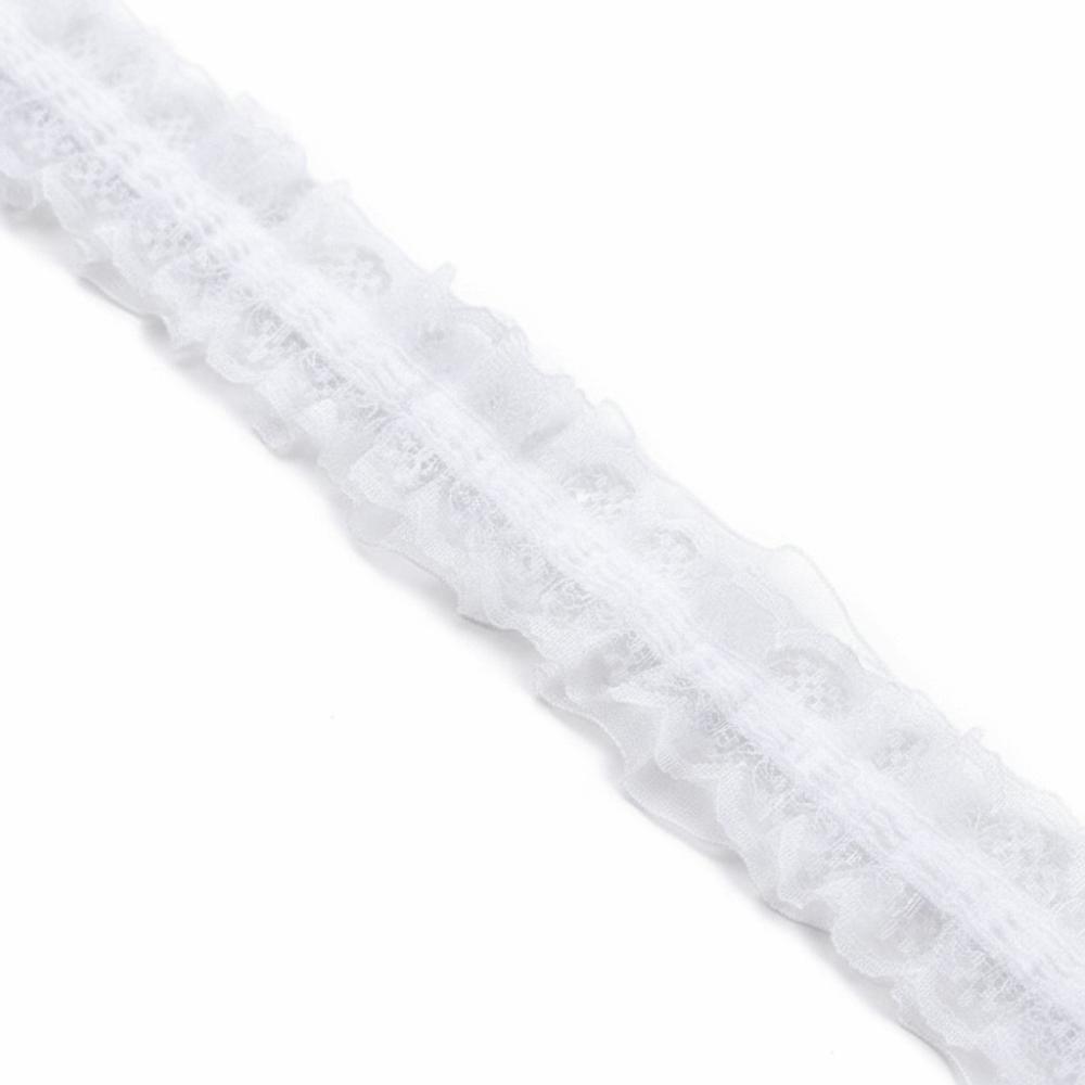 Double Layers Embroidery Lace Fabric Elastic Sewing Lace Trim Pleated Lace Trim For DIY Crafts