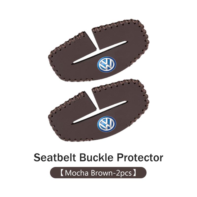 WET1 Car Seatbelt Buckle Protector Leather Anti Scratch Interior Guard For Volkswagen VW Passat Golf 4 5 6 Tiguan Polo Scirocco Jetta
