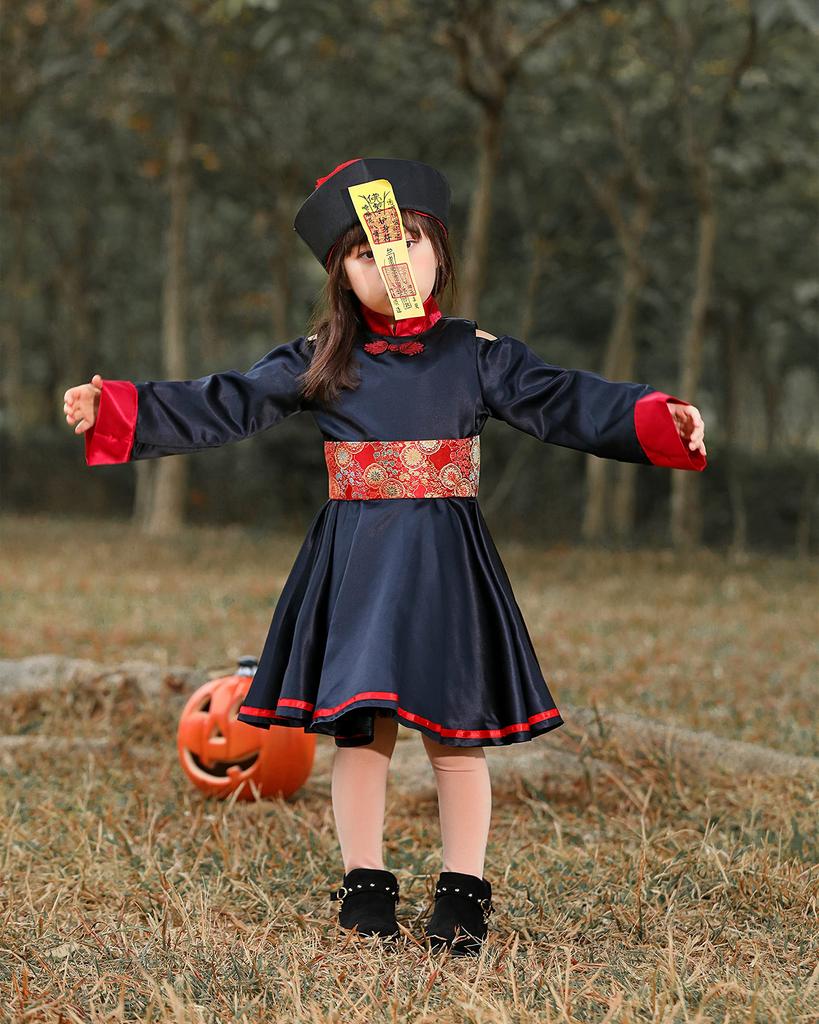 Halloween Cosplay Jiangshi for Girls Jiangshi School Clothing [JUNDOMECY] Kids, Girls, Women, Funny, Chinese, Zombie, Parent-Child Pair, Family,