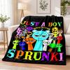 Sprunki Flannel Throw Blanket Soft Warm Cozy For Sofa Bed Indoor Home Bedroom Use
