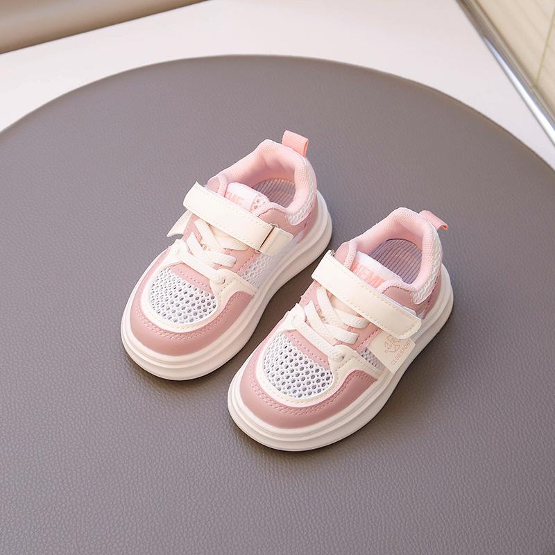 Children's Sports Shoes 2025 Spring and Summer New Boys Breathable Single Net Shoes Girls Board Shoes Children's Baby White Shoes