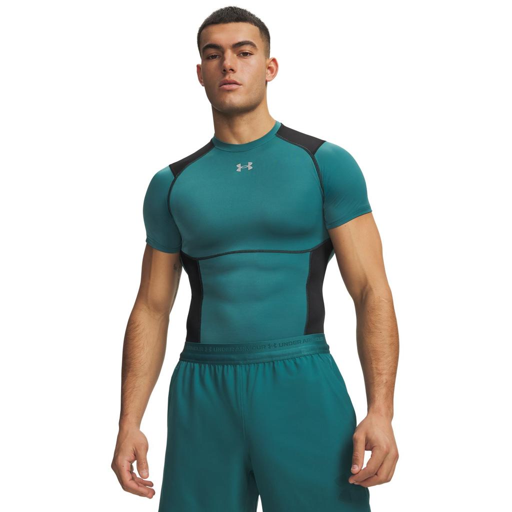 Under Armour HeatGear® Elite Training Fitness Running Lightweight Breathable Versatile Short Sleeve T-Shirt Men tops Retro-Green 6015382-338