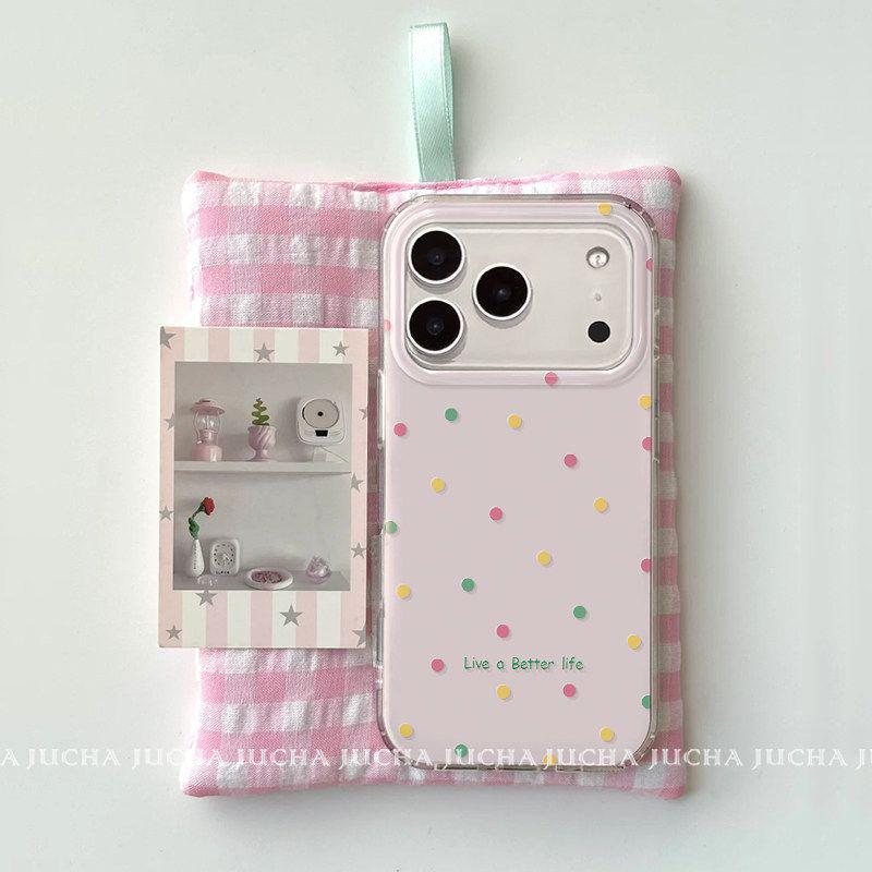 

Luxury Pink Polka Dot iPhone 17 Pro Case: Durable & Stylish for iPhone 16 Plus & 15 15 Plus