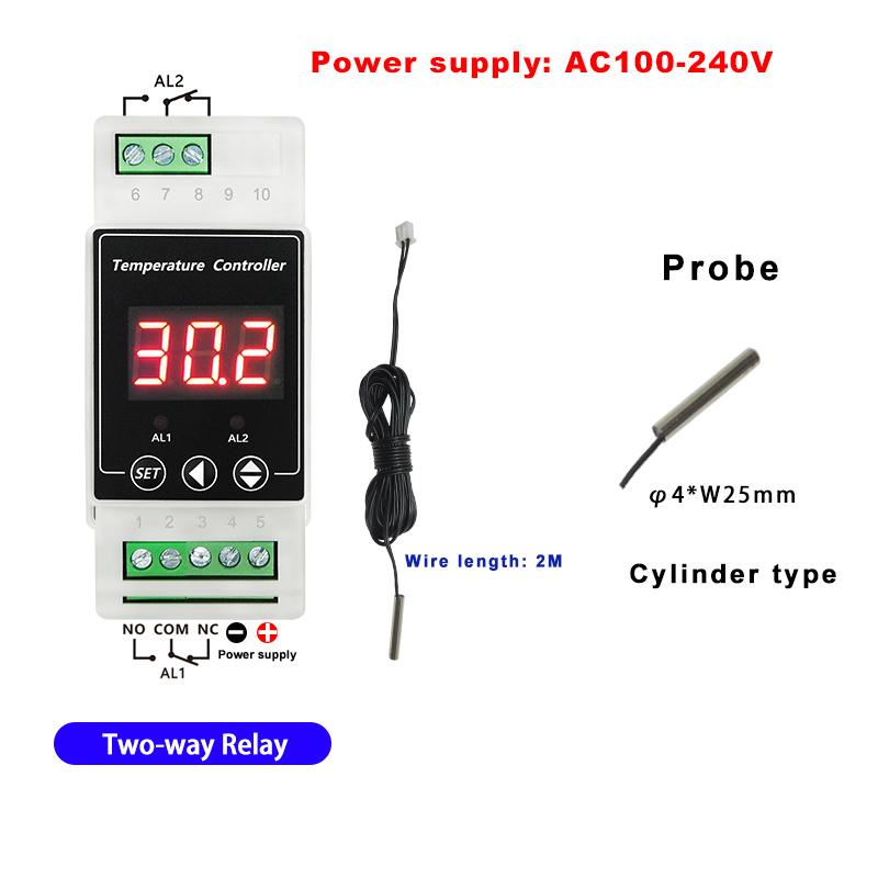 YB103TM din rail thermostat 220V with sensor Electronic thermometer Thermal relay incubator digital meter temperature controller