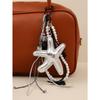 Korean Sweet Delicate Sequin Leather Silver Starfish Pendant Keychain Pearl Chain Bag Pendant