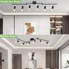Kimjo 6-Light Track Lighting Fixtures Ceiling, Flush Mount Black Track Light Kit with Rotatable E26 Light Heads, Directional Kitchen Ceiling