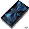 Classic Bowtie Bow Ties for Mens Butterfly Bowknot Pocket Square Cufflinks Suit Set Bussiness Accessories