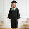 Unisex Matte Graduation Cap Gown Set with Fake Shirt Collar And Neck Tie Professional Formal Attire Bachelor's Uniform for High School College