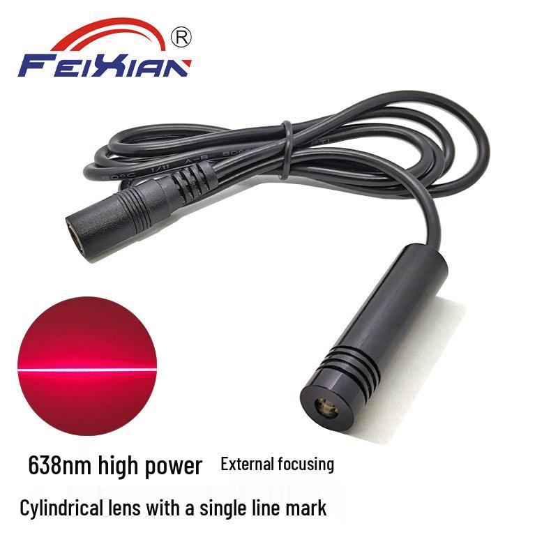 Red 638nm 150mW Line Laser Marker - 12x50mm Glass Cylinder for Garment Cutting Table