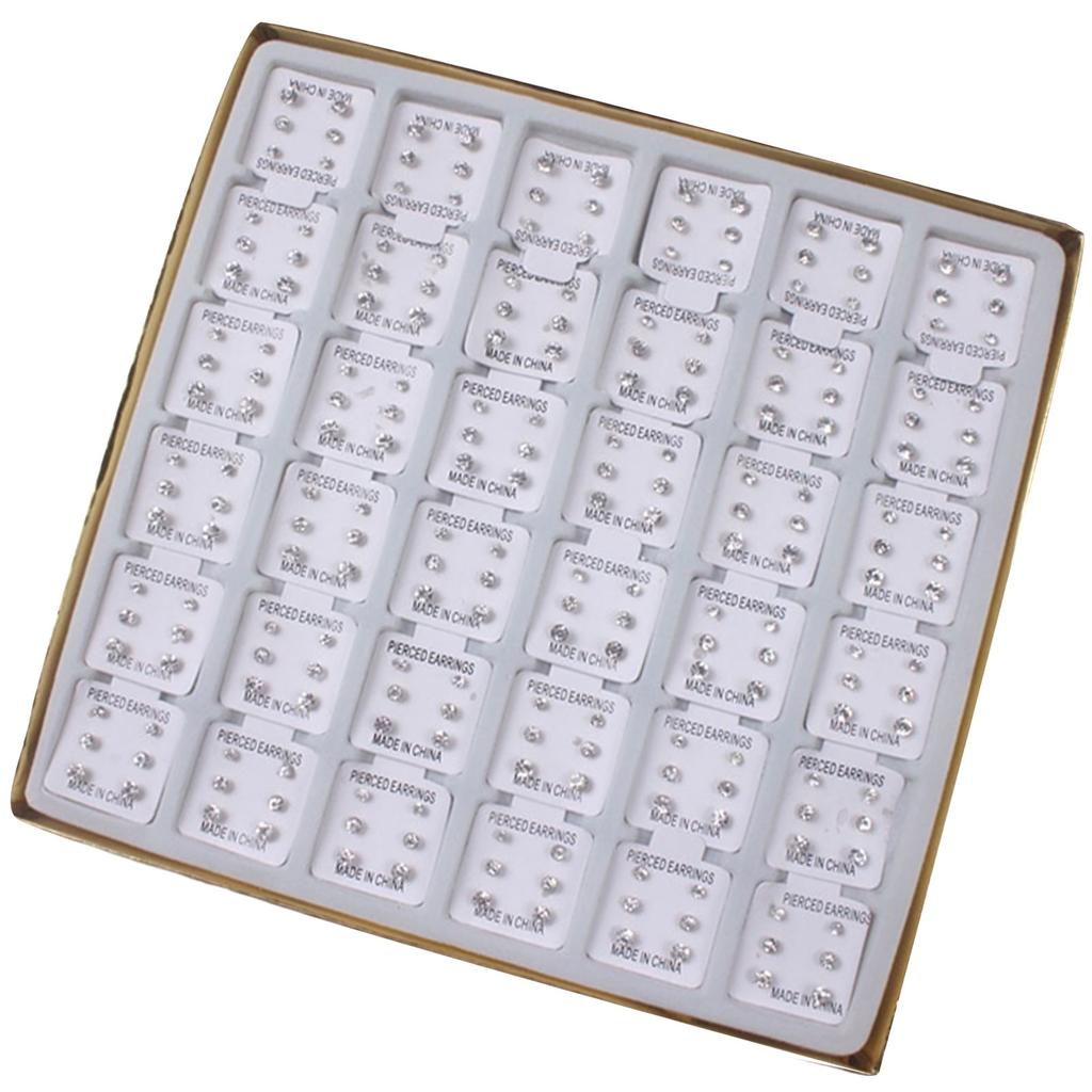 108 Pairs Stylish Hypoallergenic Ear Studs Elegant Crystal Earrings Unique Ear Pin Crystal Texture for Sensitive Ears