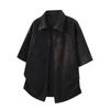 [merhee] Men's Short-Sleeved Shirt, Summer Clothes, Diagonal Stripe, Wrinkle Finish, Plus Sizes, Loose Fit, Comfortable, Stylish, Casual, Cool,