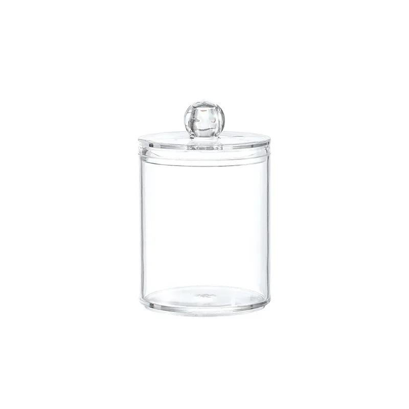 Acrylic Makeup Organizer Cotton Swabs Container Cosmetic Makeup Cotton Pad Organizer Jewelry Storage Box(Empty Box)