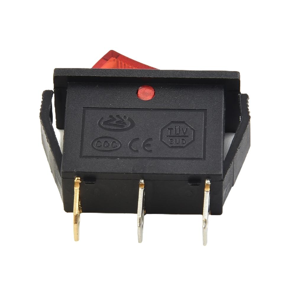 Red With Light On-off 3pin Rocker Switch Snap Type
