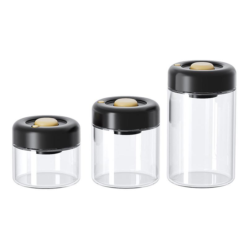 Coffee Beans Vacuum Sealed Tank Transparent Glass Food Storage Jars Household Moisture-Proof Air Extraction Airtight Container