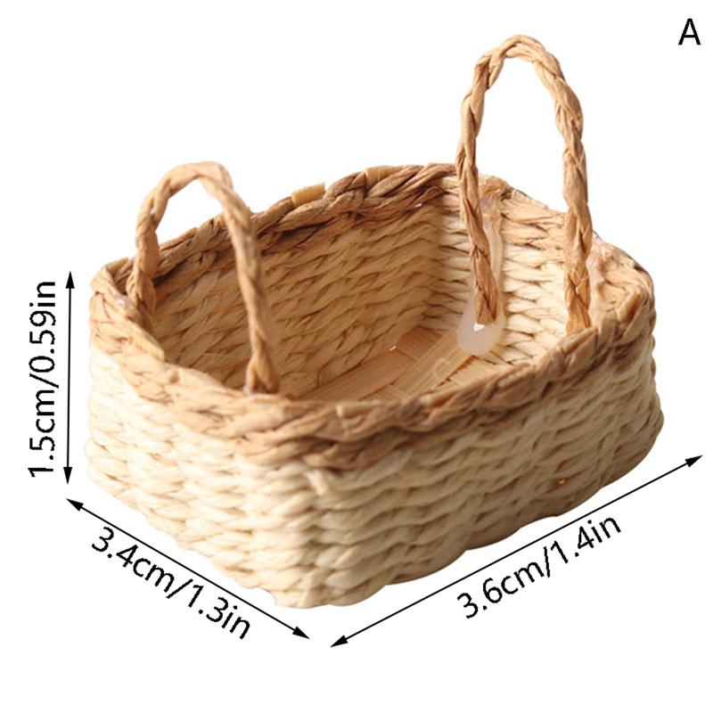 1:12 Dollhouse Miniature Storage Basket Vegetable Food Woven Frame Kitchen Decor