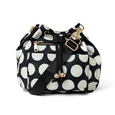 Drawstring Shoulder Bag Women's 10-Pocket (vnsb-698z) (Dot Pattern)