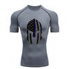 Spartan Helmet Pattern 2026 Men's Sports T-shirt Training Fitness Compression Short Sleeve Rashguard for Men