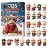 Creative Holiday Gifts 24 Days 3D Highland Cow Advent Calendar 2026, Christmas Countdown Cute Desk Figurines with Farm Cattle Mini for Ornaments