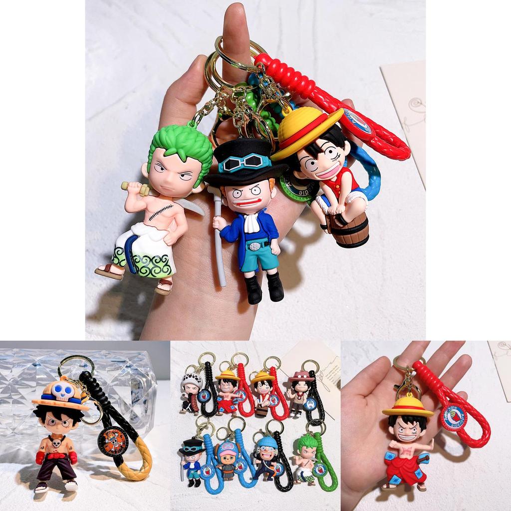Stilvoller One Piece Schlüsselanhänger für Luffy Nami Sanji Zoro Fans Langlebiges Silikon-Accessoire