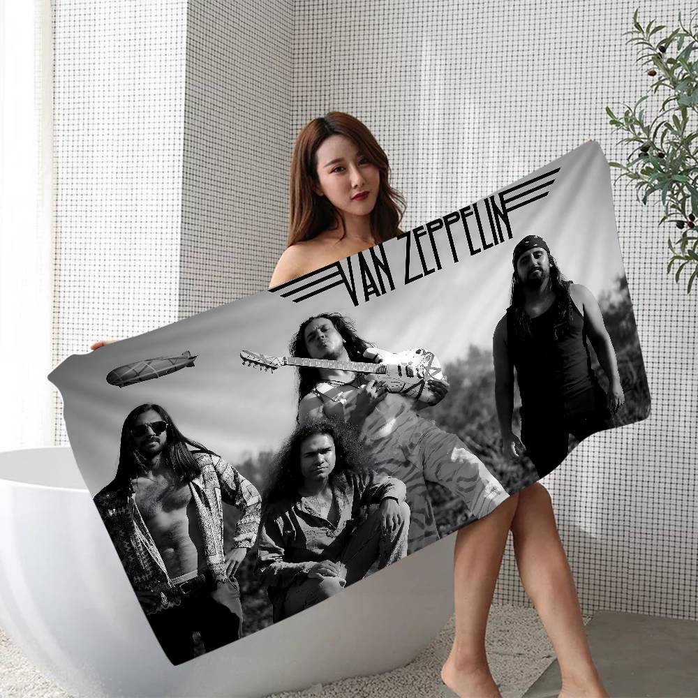 

70s Popular Rock V-Van Halen Anime Beach Swimming Towel Soft Absorbent Washcloth Children s Gifts For Kids Travel Camping Gym W40*H60(CM)