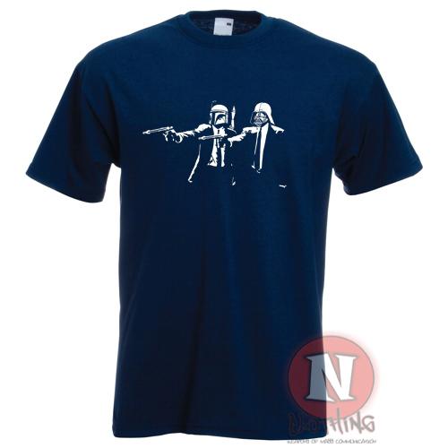 Darth Vader Boba Fett Pulp Fiction Style Star Wars Printed TShirt Force Awakens 2XL
