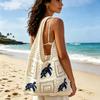 Yogodlns New Knitted Bag, Large Capacity Handbag, Embroidered Hollow Crochet Bag, Korean Knitted Daily Handbag