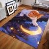 1PC Cat plays with moon reflection Carpet for Living Room Bedroom Sofa Home Decor Rus Non-slip Floor Mat Luxury Gift