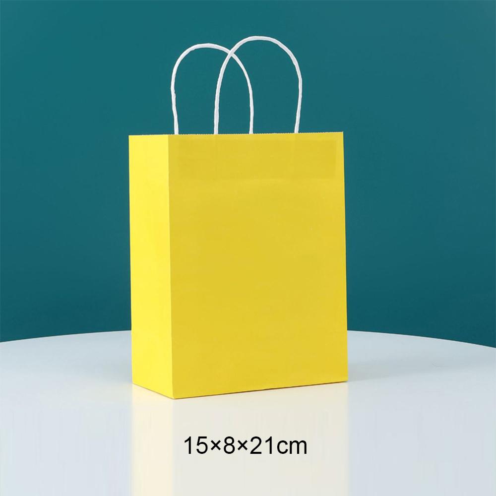 10/20/30/40/50pcs Candy Colorful Shopping Bags With Handle for Wedding Birthday Party Decoration Kraft Paper Bags Gifts Supplies