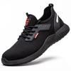 Men's Knitted Safety Shoes Anti Smash Anti Puncture Breathable Comfort Steel Toe Lightweight Work Shoes