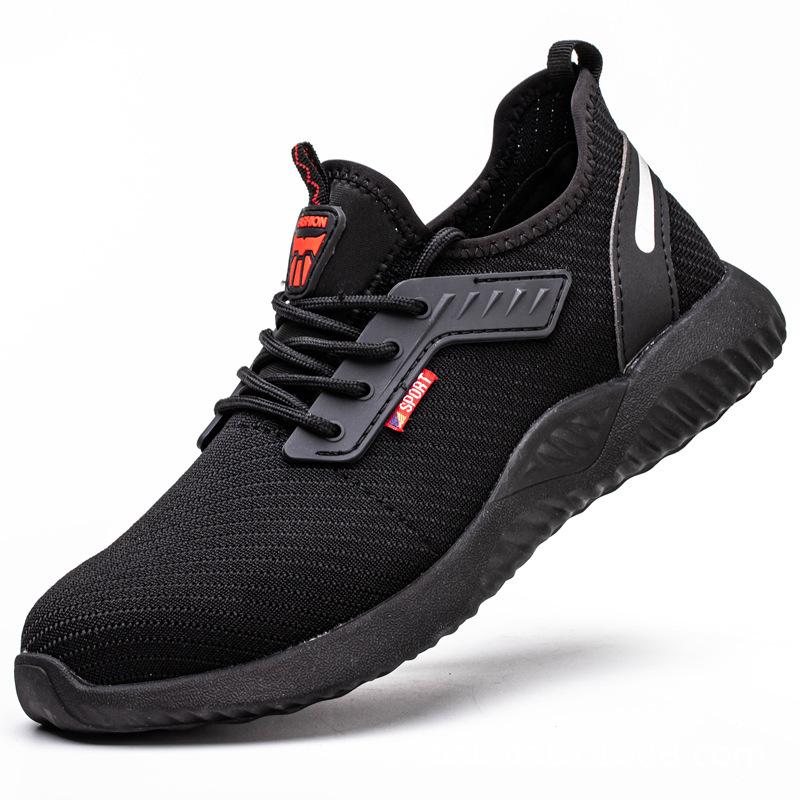 Men s Knitted Safety Shoes Anti Smash Anti Puncture Breathable Comfort Steel Toe Lightweight Work Shoes 48