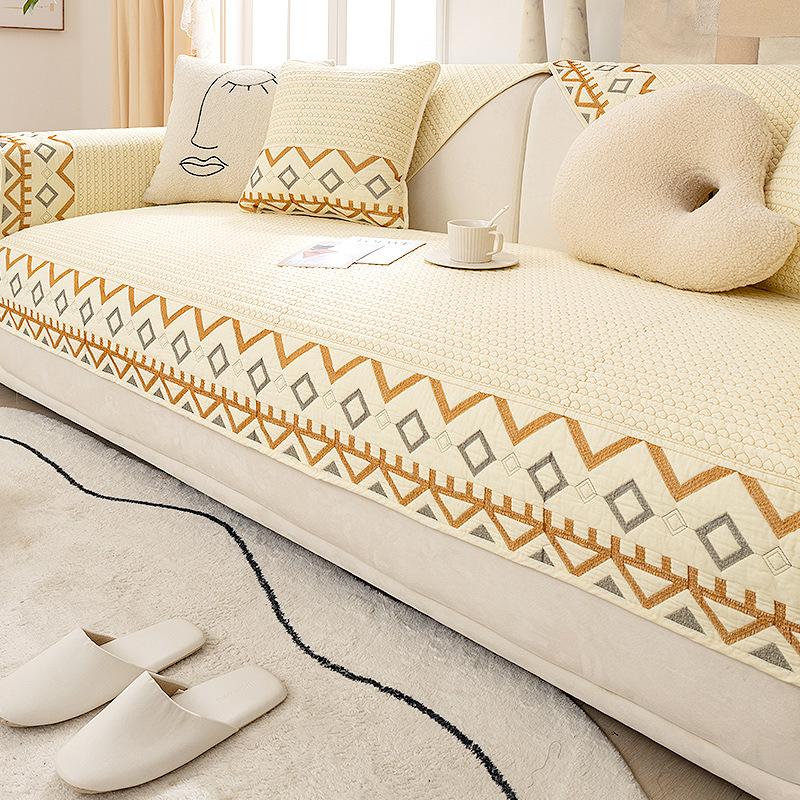 Modern Simple Washed Cotton Sofa Cushion Four Seasons Universal Non-Slip Sofa Cover Modern Cushion Towel Cotton Thickened