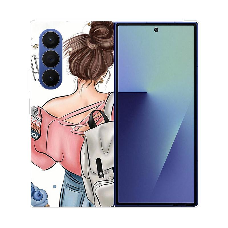 For Samsung Galaxy Z Fold 7 5G Phone Case Cover Transparent Back Protective Shell Coque For Samsung Z Fold7 Clear Hard PC Fundas