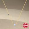 Fashion S925 Sterling Silver Simple And Versatile High-End Blue Opal Diamond-Encrusted Fashion Gift Necklace Collarbone Chain