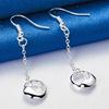Charm 925 Sterling Silver Simple Tassel Round Earrings Women's Fashion Wedding Party Jewelry